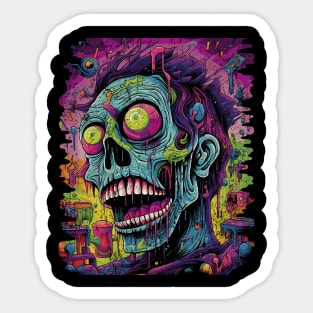 Psychedelic Zombie Chaos Sticker